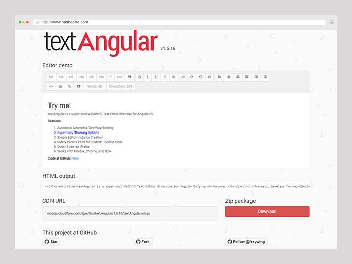 textAngular editor screenshot