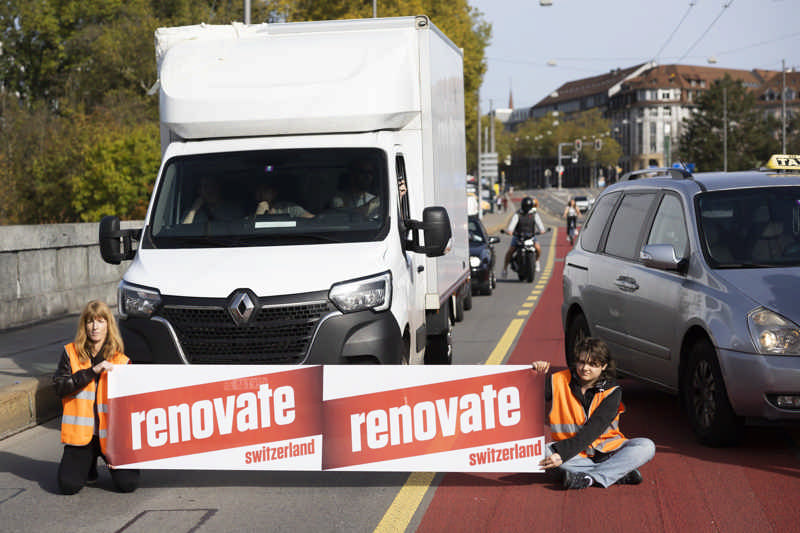 Die letzte Aktion von Renovate Switzerland war am Samstag die Blockade der Lorrainebrücke in Bern.