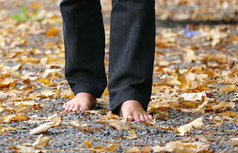 Walking barefoot...